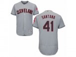 Cleveland Indians #41 Carlos Santana Grey Flexbase Authentic Collection MLB Jersey