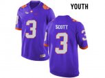 2016 Youth Clemson Tigers Artavis Scott #3 College Football Limited Jersey - Purple