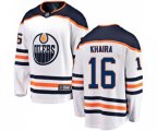 Edmonton Oilers #16 Jujhar Khaira Fanatics Branded White Away Breakaway NHL Jersey
