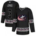 Columbus Blue Jackets #3 Seth Jones Authentic Black Team Logo Fashion NHL Jersey
