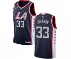 Los Angeles Clippers #33 Wesley Johnson Authentic Navy Blue Basketball Jersey - City Edition