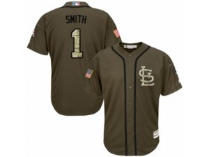 St. Louis Cardinals #1 Ozzie Smith Replica Green Salute to Service MLB Jersey