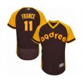 San Diego Padres #11 Ty France Brown Alternate Cooperstown Authentic Collection Flex Base Baseball Player Jersey