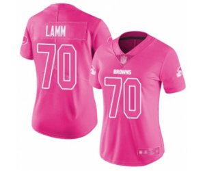 Women\'s Cleveland Browns #70 Kendall Lamm Limited Pink Rush Fashion Football Jersey