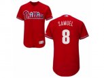 Philadelphia Phillies #8 Juan Samuel Red Flexbase Authentic Collection MLB Jersey