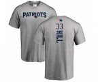 New England Patriots #33 Jeremy Hill Ash Backer T-Shirt