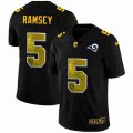 Los Angeles Rams #5 Jalen Ramsey Black Nike Golden Sequin Vapor Limited NFL Jersey