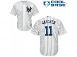 New York Yankees #11 Brett Gardner Replica White Home MLB Jersey