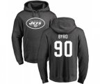 New York Jets #90 Dennis Byrd Ash One Color Pullover Hoodie
