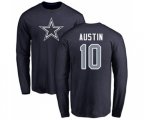 Dallas Cowboys #10 Tavon Austin Navy Blue Name & Number Logo Long Sleeve T-Shirt