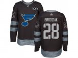 Adidas St.Louis Blues #28 Kyle Brodziak Black 1917-2017 100th Anniversary Stitched NHL Jersey