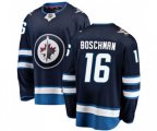 Winnipeg Jets #16 Laurie Boschman Fanatics Branded Navy Blue Home Breakaway NHL Jersey