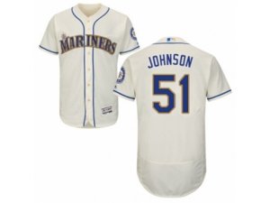 Seattle Mariners #51 Randy Johnson Cream Flexbase Authentic Collection MLB Jersey