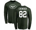 New York Jets #82 Jamison Crowder Green Name & Number Logo Long Sleeve T-Shirt