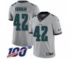Philadelphia Eagles #42 Andrew Sendejo Limited Silver Inverted Legend 100th Season Football Jersey