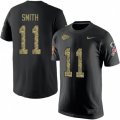 Kansas City Chiefs #11 Alex Smith Black Camo Salute to Service T-Shirt