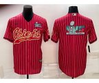 Kansas City Chiefs Red With Super Bowl LVII Big Logo Cool Base Stitched Baseball Jersey