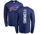 Buffalo Bills #49 Tremaine Edmunds Royal Blue Backer Long Sleeve T-Shirt