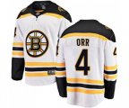 Boston Bruins #4 Bobby Orr Authentic White Away Fanatics Branded Breakaway NHL Jersey