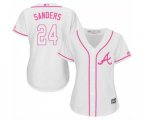 Women's Atlanta Braves #24 Deion Sanders Replica White Fashion Cool Base Baseball Jersey