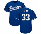 Los Angeles Dodgers #33 Mark Lowe Authentic Royal Blue Team Logo Fashion Cool Base MLB Jersey