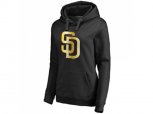 Women San Diego Padres Gold Collection Pullover Hoodie Black