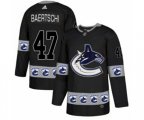 Vancouver Canucks #47 Sven Baertschi Authentic Black Team Logo Fashion NHL Jersey