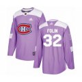 Montreal Canadiens #32 Christian Folin Authentic Purple Fights Cancer Practice Hockey Jersey