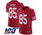 San Francisco 49ers #85 George Kittle Red Team Color Vapor Untouchable Limited Player 100th Season Football Jersey
