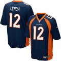 Denver Broncos #12 Paxton Lynch Game Navy Blue Alternate NFL Jersey