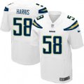 Los Angeles Chargers #58 Nigel Harris Elite White NFL Jersey