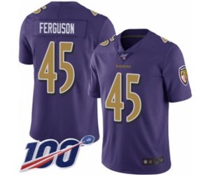 Baltimore Ravens #45 Jaylon Ferguson Limited Purple Rush Vapor Untouchable 100th Season Football Jersey