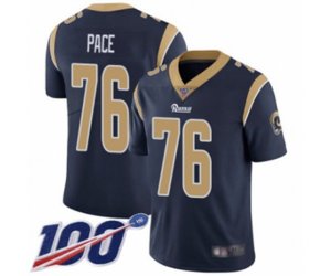 Los Angeles Rams #76 Orlando Pace Navy Blue Team Color Vapor Untouchable Limited Player 100th Season Football Jersey