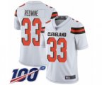 Cleveland Browns #33 Sheldrick Redwine White Vapor Untouchable Limited Player 100th Season Football Jersey