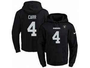 Oakland Raiders #4 Derek Carr Black Name & Number Pullover NFL Hoodie