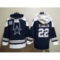 Dallas Cowboys #22 Emmitt Smith Navy Blue Ageless Must Have Lace Up Pullover Hoodie