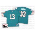 Miami Dolphins #13 Dan Marino Aqua Green Team Color Authentic Throwback NFL Jersey