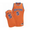 New York Knicks #5 Dennis Smith Jr. Swingman Orange Alternate Basketball Jersey