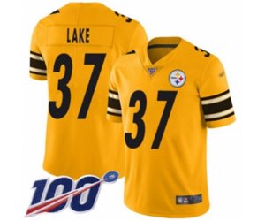 Pittsburgh Steelers #37 Carnell Lake Limited Gold Inverted Legend 100th Season Football Jersey