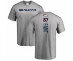 Denver Broncos #87 Noah Fant Ash Backer T-Shirt