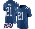 Indianapolis Colts #21 Nyheim Hines Royal Blue Team Color Vapor Untouchable Limited Player 100th Season Football Jersey