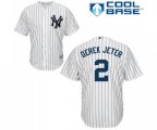New York Yankees #2 Derek Jeter Replica White Home Baseball Jersey