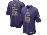 Baltimore Ravens #5 Joe Flacco Purple Team Color Stitched NFL Limited Strobe Jersey