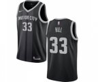Detroit Pistons #33 Grant Hill Authentic Black Basketball Jersey - City Edition