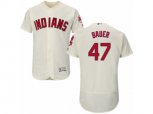 Cleveland Indians #47 Trevor Bauer Cream Flexbase Authentic Collection MLB Jersey