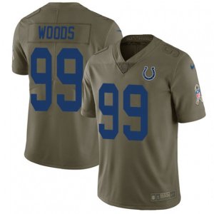 Indianapolis Colts #99 Al Woods Limited Olive 2017 Salute to Service NFL Jersey