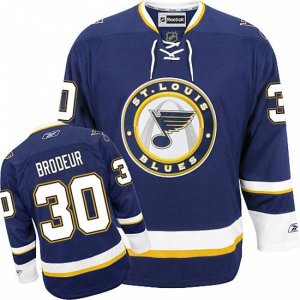 St. Louis Blues #30 Martin Brodeur Premier Navy Blue Third NHL Jersey