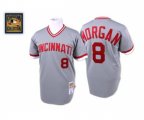 Cincinnati Reds #8 Joe Morgan Authentic Grey Throwback Baseball Jersey