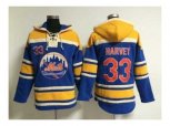 mlb jerseys new york mets #33 harvey blue[pullover hooded sweatshirt]