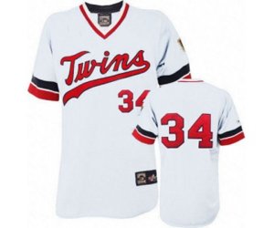 Minnesota Twins #34 Kirby Puckett Authentic White Cooperstown Throwback Baseball Jersey
